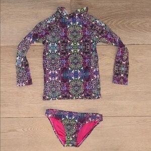 Girls bathing suit with rash guard- little peixoto
